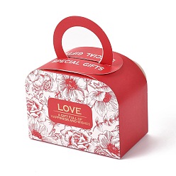 FireBrick Paper Portable Candy Boxes, Bakery Box, Baby Shower Gift Box, Rectangle, FireBrick, 8x6.5x11cm