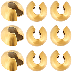 Золотой 80шт. вакуумное покрытие pvd 304 крышки для обжимных бусин из нержавеющей стали, золотые, 4x3.5x2.5 мм, отверстие : 1.4 мм