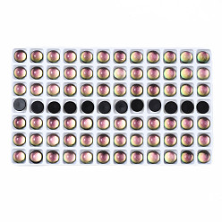 Flamingo Translucent K9 Glass Cabochons, Flat Back, Half Round, Flamingo, 8x4mm, about 84pcs/bag