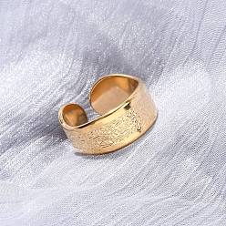 Настоящее золото 18K 304 открытые манжеты из нержавеющей стали для женщин, ионное покрытие (ip), реальный 18 k позолоченный, 8.5 мм, внутренний диаметр: 17.4 мм