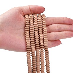 Camel Handmade Polymer Clay Beads Strands, for DIY Jewelry Crafts Supplies, Flat Round, Camel, 6~7x3mm, Hole: 1.5mm, about 113~116pcs/strand, 15.55 inch~16.14 inch(39.5~41cm)