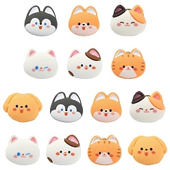 (52) Непрозрачная лаванда 14шт. 7 стили мультяшных кошек, застежки для значков из смолы, покрашенный золотой латунный значок для рюкзака или одежды, разноцветные, 16~18.5x19~23.5 мм, 2 шт / стиль