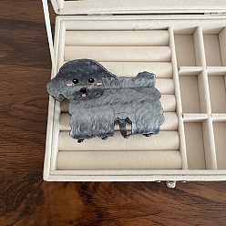 Серый Заколки для волос из ацетата целлюлозы (смолы) для собак, заколка для волос для женщин и девочек, серые, 95x60 мм