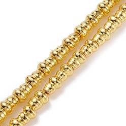 с Золотистым Покрытием Немагнитные синтетический гематит бисер пряди, гальваническое покрытие (сохранение цвета 1 год), Горлянка, с золотым покрытием, 8.5x6.5~7 мм, отверстие : 1.2 мм, около 50 шт / нитка, 16.77 дюйм (42.6 см)