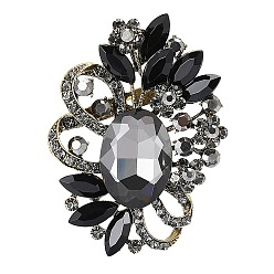 Реактивный Самолет Цветок с овальными золотыми брошками из сплава стразов для одежды рюкзака, струя, 71x51 мм