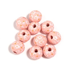 Легкий Лосось Древесина европейского бисера, круглые, светлый померанцевый, 16 мм, отверстие : 4 мм, 10 шт / комплект