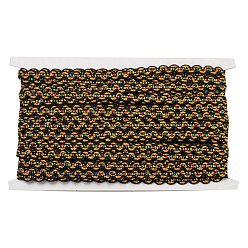 Черный Кружевная отделка из полиэстера с блестками, для штор, декор домашнего текстиля, чёрные, 3/8 дюйм (9.5 мм)