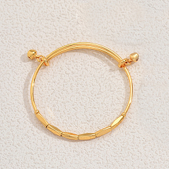 Золотой Регулируемая латунные браслеты шарма, железные круглые браслеты-колокольчики для женщин, золотые, внутренний диаметр: 2-3/8 дюйм (6 см)