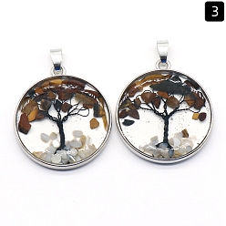 Тигровый глаз Природных тигровый глаз подвески, плоско-круглые, 33 мм