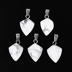 Говлит Природные подвески Говлит, гранёные подвески в виде стрел, с защелкой из нержавеющей стали на поручнях, цвет нержавеющей стали, 17~19x10.5~11.5x5~6 мм, отверстие : 5.5x3 мм