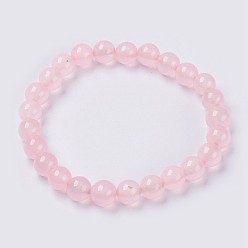 Лавандовый румянец Браслет из натурального нефрита из бисера, окрашенные, круглые, лавандовый румянец, 2 дюйм (5 см), бусины : 8 мм, около 22 шт / нитка