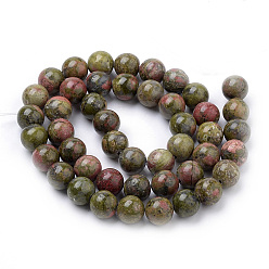 Unakite Natural Unakite Beads Strands, Round, 6mm, Hole: 1mm, about 60~62pcs/strand, 15.7 inch