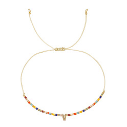 Letter V Браслеты с подвесками из латуни в богемном стиле, Браслеты из бисера и стеклянных бусин для женщин, буквы, золотые, Буква V, 11.02 дюйм (28 см)