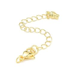 Золотой Латунный удлинитель бордюрной цепи, цепочки с застежками-карабинами и подвесками в виде тюльпанов, золотые, 74 мм