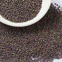 (RR2035) Матовый Металлический Хаки Ирис Миюки круглые бусины рокайль, японский бисер, 15/0, (rr 2035) матовый металлик хаки ирис, 15/0, 1.5 мм, Отверстие: 0.7 мм, о 5555 шт / бутылка, 10 г / бутылка