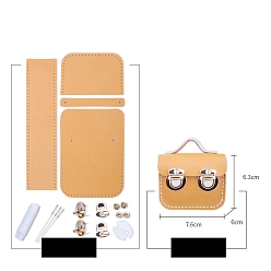 Сэнди Коричневый Набор мини-сумок для наушников своими руками, включая материалы сумки из искусственной кожи, с железными застежками, песчаный коричневый, 6.3x7.6x3.6 см