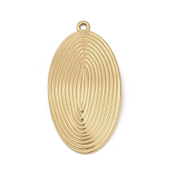 Настоящее золото 18K 304 подвески из нержавеющей стали, овальный шарм, реальный 18 k позолоченный, 47.5x25x2 мм, отверстие : 2 мм