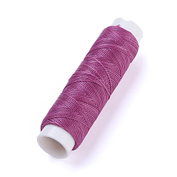 Medium Orchid Round Waxed Polyester Twisted Cord, Micro Macrame Cord, for Leather Projects, Bookbinding, Medium Orchid, 0.65mm, about 21.87 yards(20m)/roll