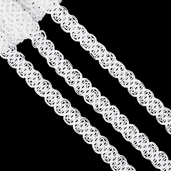Белый 18плетеная кружевная отделка из полиэстера в ярдах, для аксессуаров одежды, с картонной карточкой, белые, 5/8 дюйм (15~16 мм)