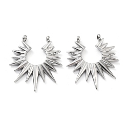 Нержавеющая Сталь Цвет Не тускнеющие 201 подвески из нержавеющей стали, очарование солнца, цвет нержавеющей стали, 33x28x2 мм, отверстие : 2.5 мм