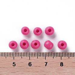 Camellia Opaque Acrylic Beads, Round, Camellia, 6x5mm, Hole: 1.8mm, about 4400pcs/500g