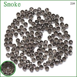 Серый К 9 стекло, имитация Австрийские кристаллические шарики, класс AAA, граненые, рондель, серые, 4x3 мм, отверстие : 0.7~0.9 мм