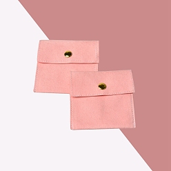 Светло-Коралловый Мешок из волокна, для подарочных пакетов с завязками для ювелирных изделий, квадратный, свет коралловый, 8x8 см