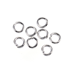 Stainless Steel Color 304 Stainless Steel Jump Rings, Open Jump Rings, Stainless Steel Color, 4x0.8mm, Inner Diameter: 2.4mm, 20 Gauge