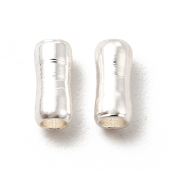 Silver Rack Plating Brass Beads, Long-Lasting Plated, Cadmium Free & Lead Free, Column, Silver, 4.5x2mm, Hole: 1.2mm