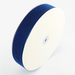 Medium Blue 1-1/2 inch Single Face Velvet Ribbon, Medium Blue, 1-1/2 inch(38.1mm), about 25yards/roll(22.86m/roll)