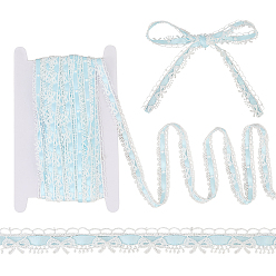 Светло-Голубой 15ярдов полиэфирных лент, бантом, аксессуары для одежды, с картонной карточкой, Небесно-голубой, 5/8 дюйм (17 мм)