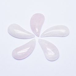 Rose Quartz Natural Rose Quartz Gemstone Pendants, teardrop, 43~45x20~23x6~7mm, Hole: 2mm