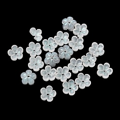 Светло-голубой Окрашенные и нагретые стеклянные колпачки для бусин, 5-лепестков цветка, светло-голубой, 10x10x5 мм, отверстие : 1.4 мм