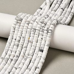 Говлит Природные Говлит бисер нитей, матовые, дисковые бусы, Heishi бусы, 4.5x2.5 мм, отверстие : 1 мм, около 156~157 шт / нитка, 14.76~14.96 (37.5~38 см)