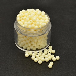 Светлый Золото-желтый Круглый непрозрачные акриловые бусины, светлый золотарник желтый, 6 мм, Отверстие : 1 мм , около 4000 шт / 500 г