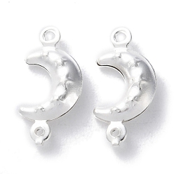 Посеребрённый Подвески из латуни, без кадмия и без свинца, полумесяц со звездой, 925 серебро покрытием, 18x9x4 мм, отверстие : 1.2 мм