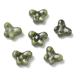 Gris Oliva Cuentas de porcelana vintage hechas a mano, fantasía antigua porcelana esmaltada, mariposa, verde oliva, 12x16x7 mm, agujero: 2 mm