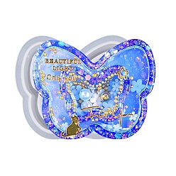 Белый Пищевые силиконовые формы в форме двойной бабочки своими руками, зыбучие формы, формы для литья смолы, для уф-смолы, изготовление изделий из эпоксидной смолы, белые, 47x56x13 мм, внутренний диаметр: 38x49 мм