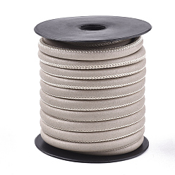 Tan PU Leather Cords, Tan, 5.5~6mm, about 10.93 yards(10m)/roll