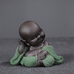 Темный Морско-зеленый Статуя Будды из керамики, украшение для домашнего офиса по фэн-шуй, темно-зеленый, 80x50x65 мм