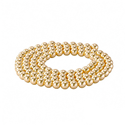 Champagne Gold 2 нити из перламутровых стеклянных жемчужных бусин, круглые, шампанское золото, 8 мм, отверстие : 1.2 мм, около 50 шт / нитка