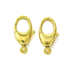 Без Покрытия Карабин-лобстеры, латунные, без кадмия, без никеля и без свинца, сырой (без покрытия), 19x10x4 мм, отверстие : 1.6 мм