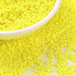Желтый Цилиндрический бисер, матового цвета, единый размер, желтые, 2x1.3~1.5 мм, отверстие : 0.8~1 мм, около 40000 шт / упаковка, 450 г / мешок