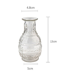 Прозрачный Стеклянная ваза с тиснением, украшение дома гидропо ниша ваза для растений ваза для цветов, прозрачные, 5x13 см, Внутренний диаметр: 4.8 cm