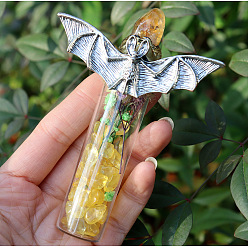 Желтый Кварц Натуральные лабрадоритовые дисплеи, для украшения дома, бутылка желаний, 120x25 мм