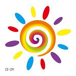 Sun Pride Rainbow Flag Removable Temporary Tattoos Paper Stickers, Sun, 6x6cm