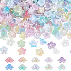 (52) Непрозрачная лаванда 300 шт. 10 цветные акриловые колпачки для бусин, цветок, разноцветные, 12.5x6.5 мм, отверстие : 1.5 мм, 30 шт / цвет