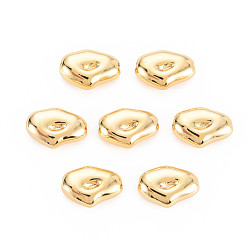 Real 18K Gold Plated Rack Plating Brass Beads, Nickel Free, Real 18K Gold Plated, 11.5x8x4mm, Hole: 1mm