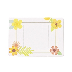 Цветок Прямоугольные скрепки для волос, карты-держатели бантов для волос, аксессуары для волос, белые, цветочным узором, 5x7x0.03 см