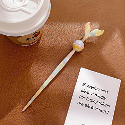 Champagne Gold Палочки для волос в форме рыбьего хвоста из ацетата целлюлозы, винтажные аксессуары для волос для женщин и девочек, шампанское золото, 190x33x4 мм